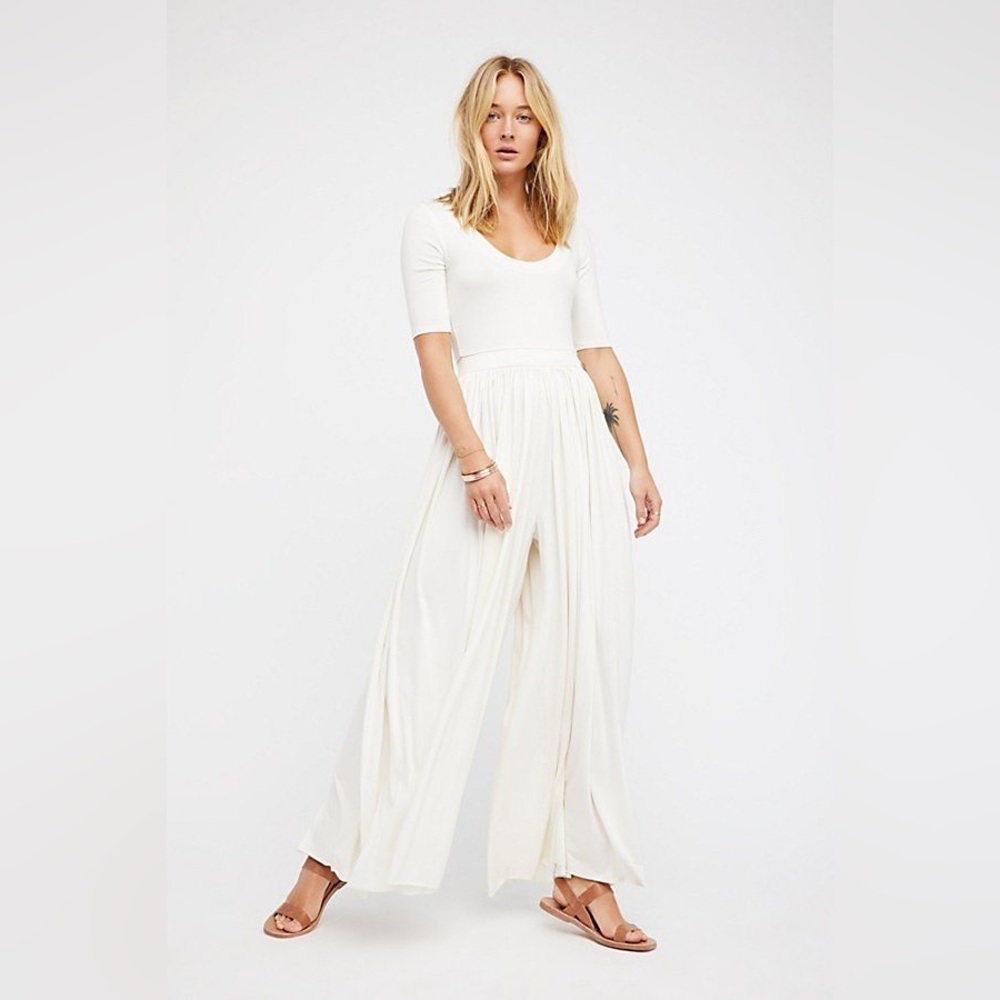 Free People Cream~Wide-Leg Jumpsuit, XS